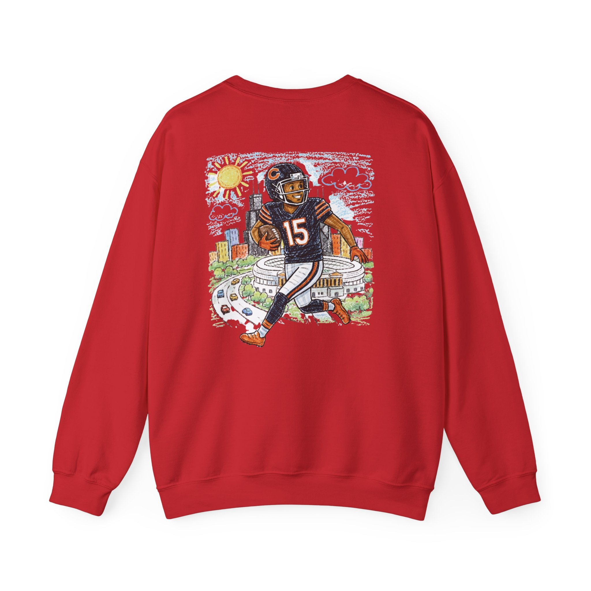 Rome Odunze Chicago Bears Crayon-Style Crewneck Sweatshirt