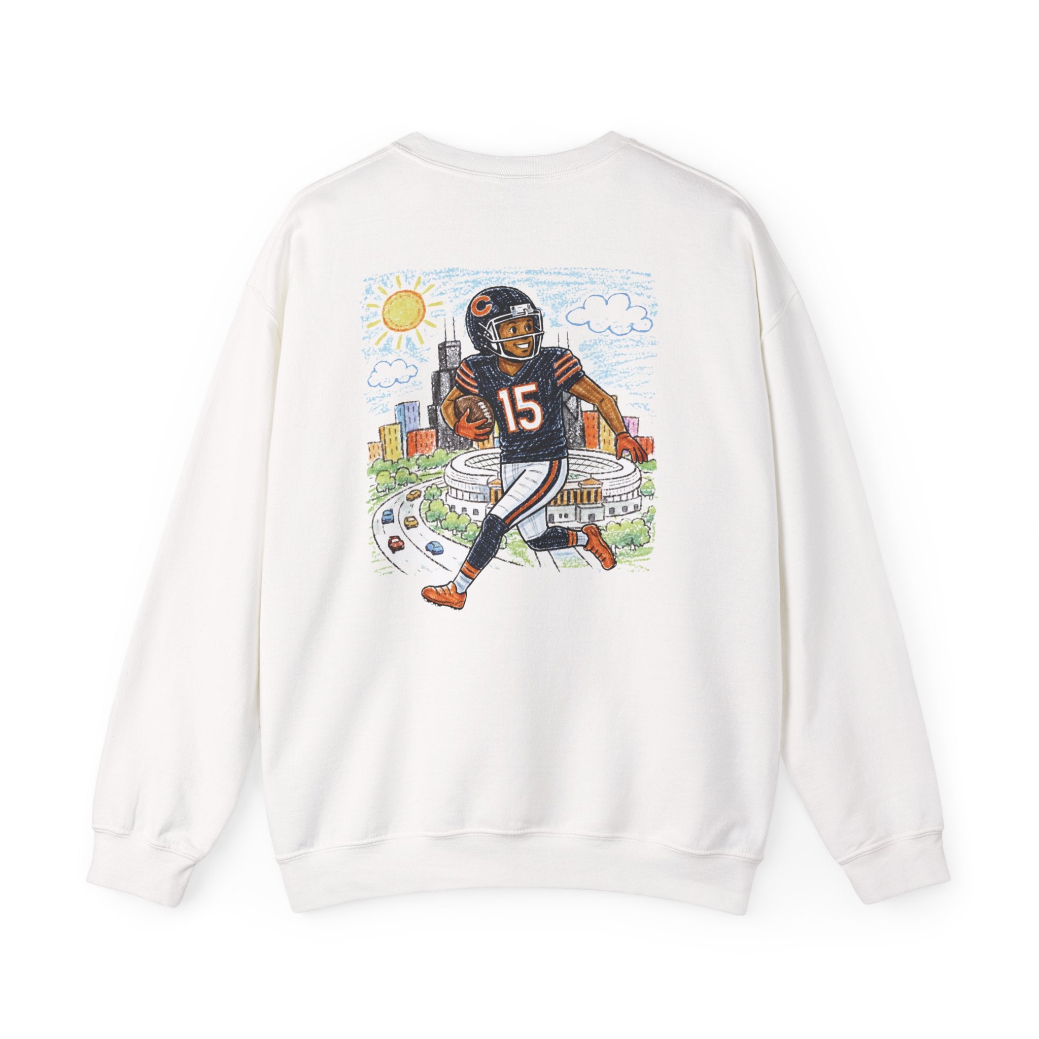 Rome Odunze Chicago Bears Crayon-Style Crewneck Sweatshirt