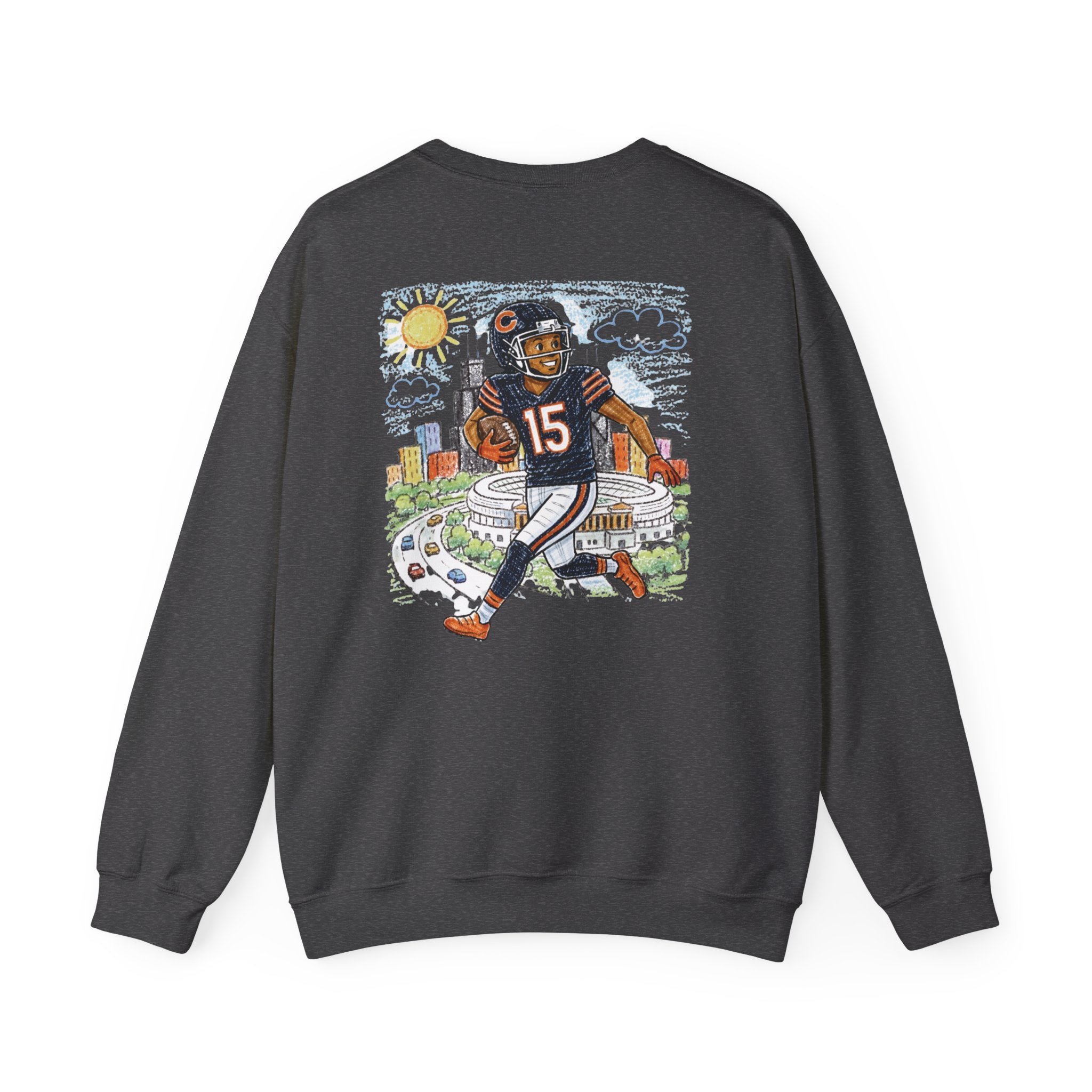 Rome Odunze Chicago Bears Crayon-Style Crewneck Sweatshirt