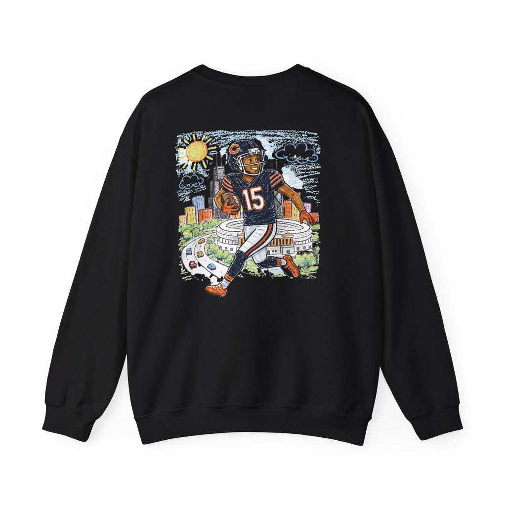 Rome Odunze Chicago Bears Crayon-Style Crewneck Sweatshirt