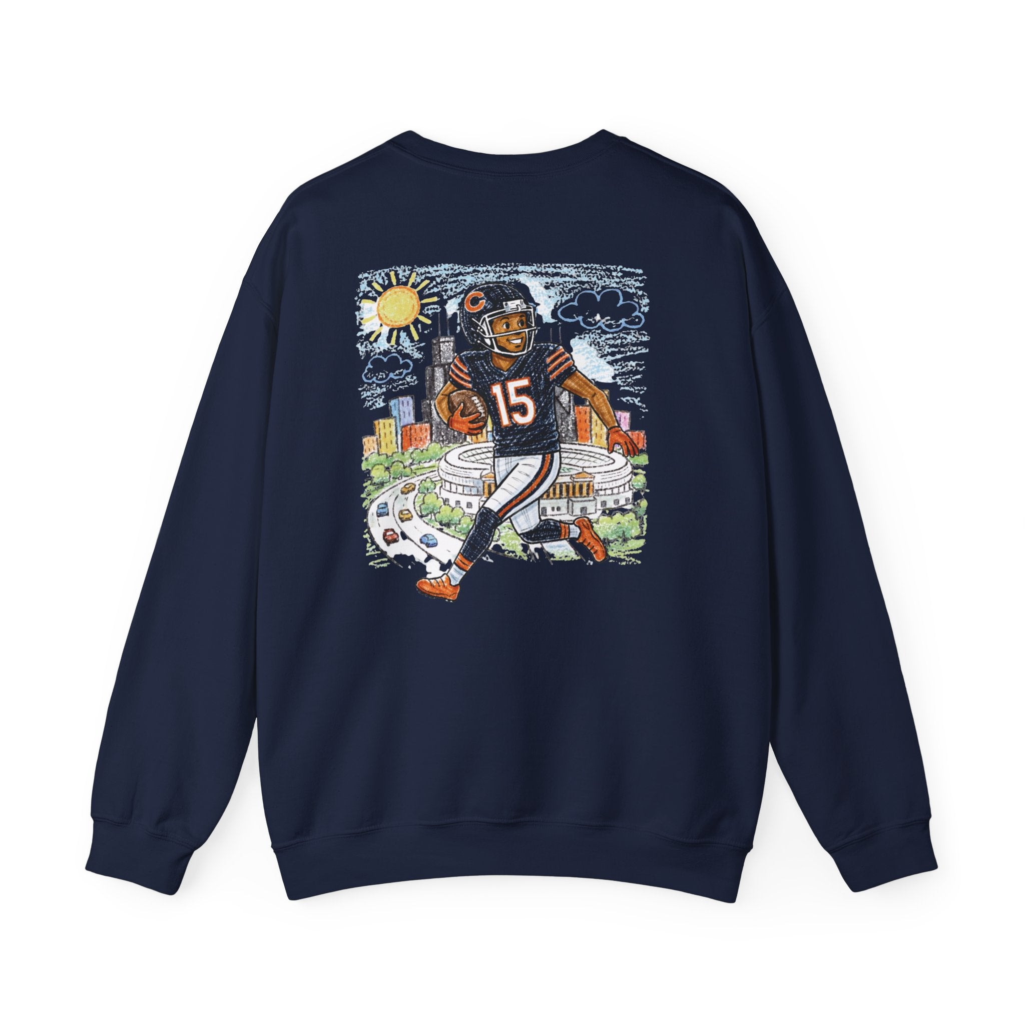 Rome Odunze Chicago Bears Crayon-Style Crewneck Sweatshirt