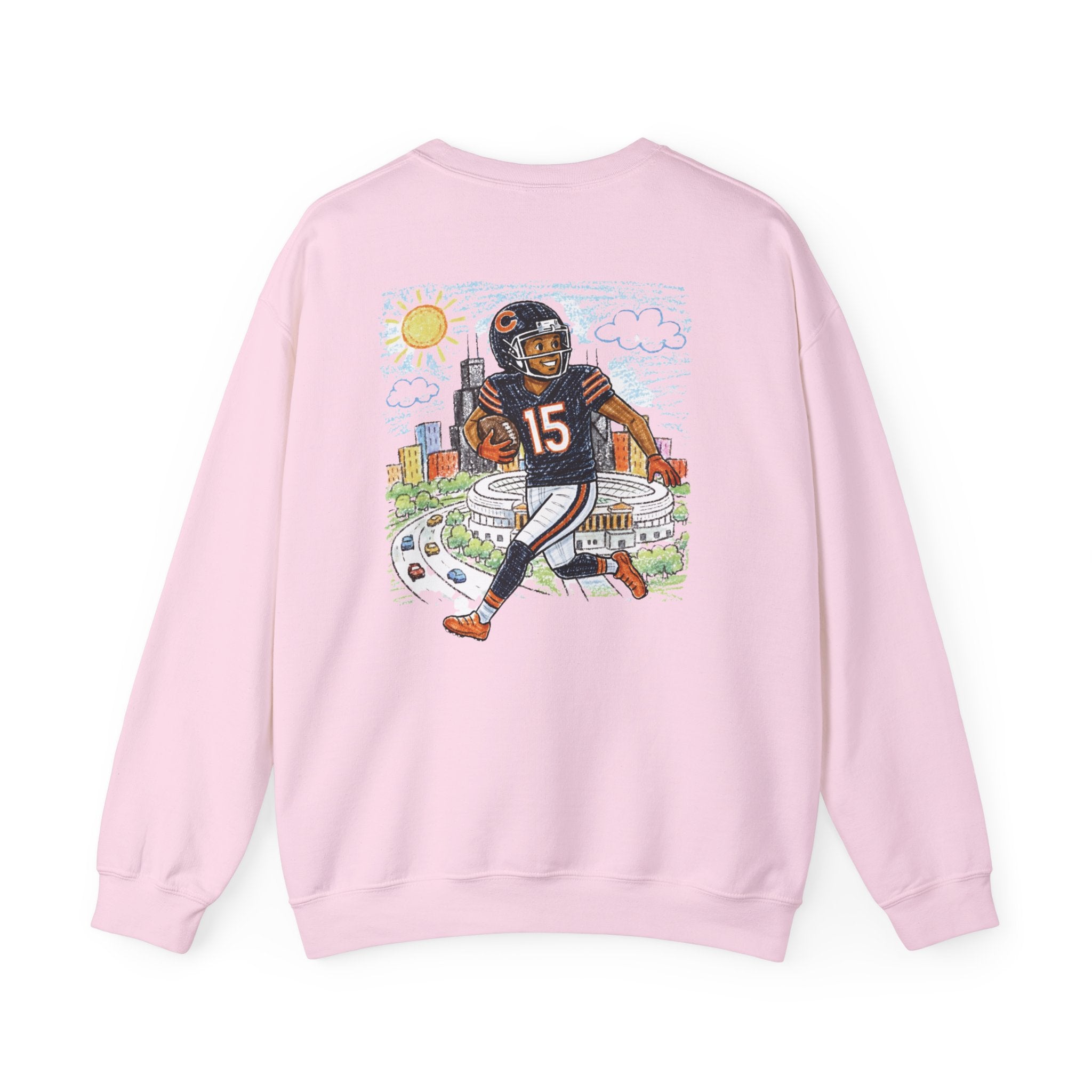 Rome Odunze Chicago Bears Crayon-Style Crewneck Sweatshirt
